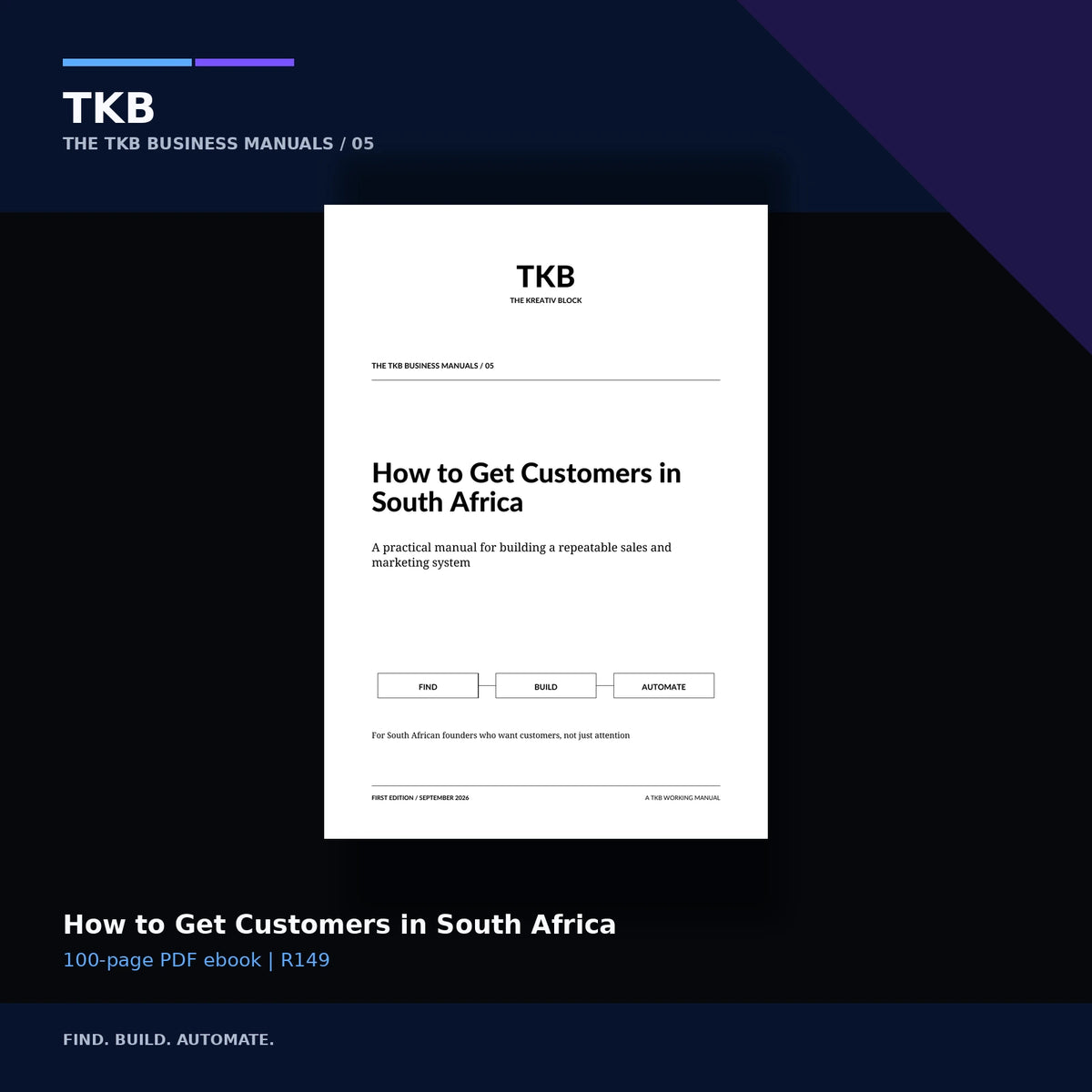 Cover of How to Get Customers in South Africa, TKB Business Manuals volume 05.