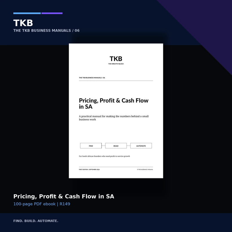 Cover of Pricing, Profit and Cash Flow in SA, TKB Business Manuals volume 06.